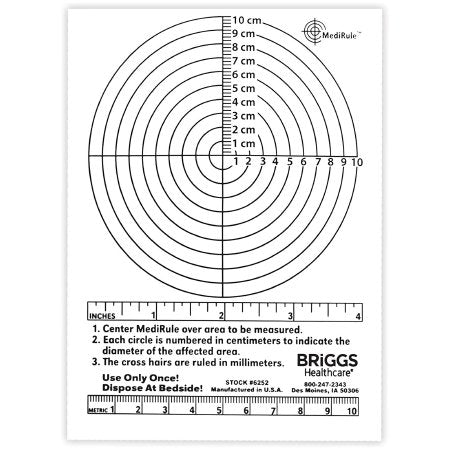 Wound Measuring Device Briggs MediRule Plastic Plastic