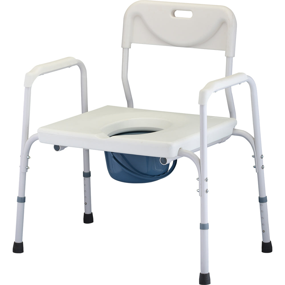 Heavy Duty Commode With Back & Extra Wide Seat