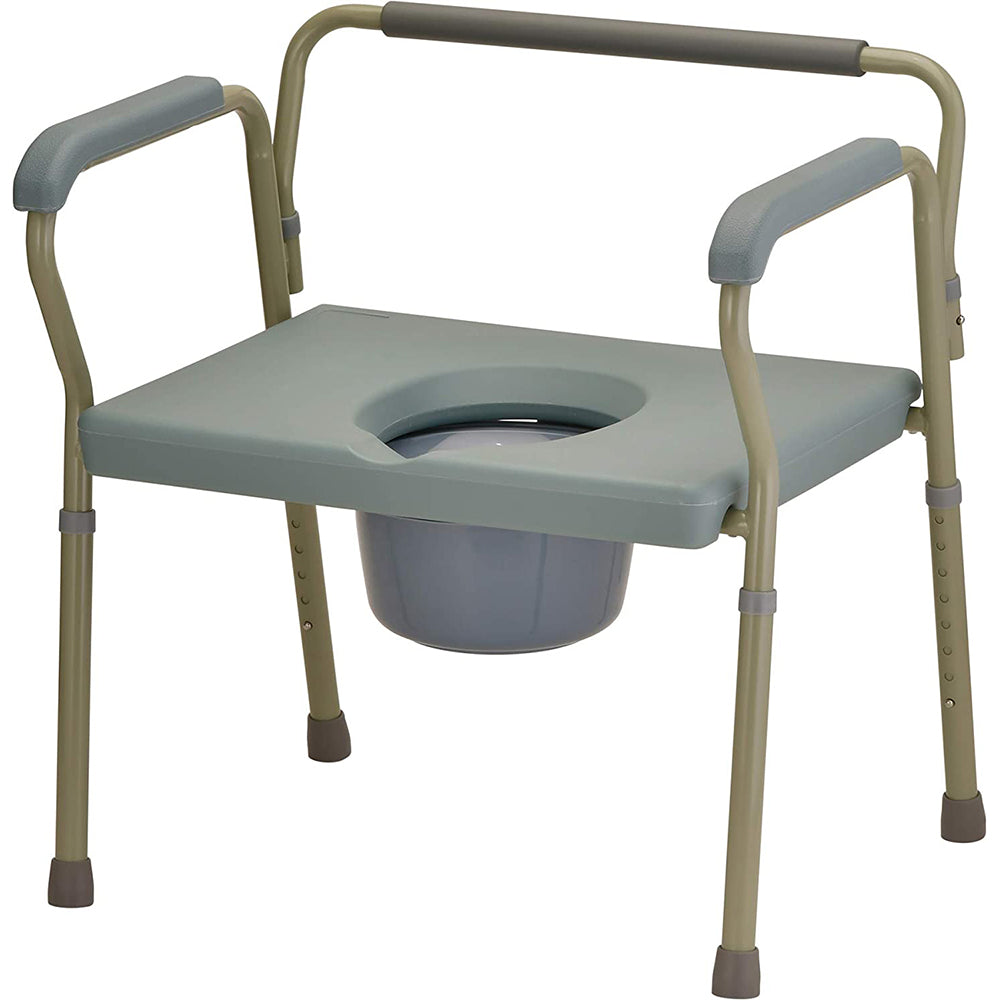 Heavy Duty Commode With Back & Extra Wide Seat