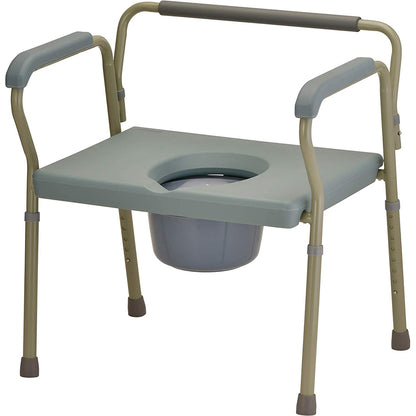 Heavy Duty Commode With Back & Extra Wide Seat