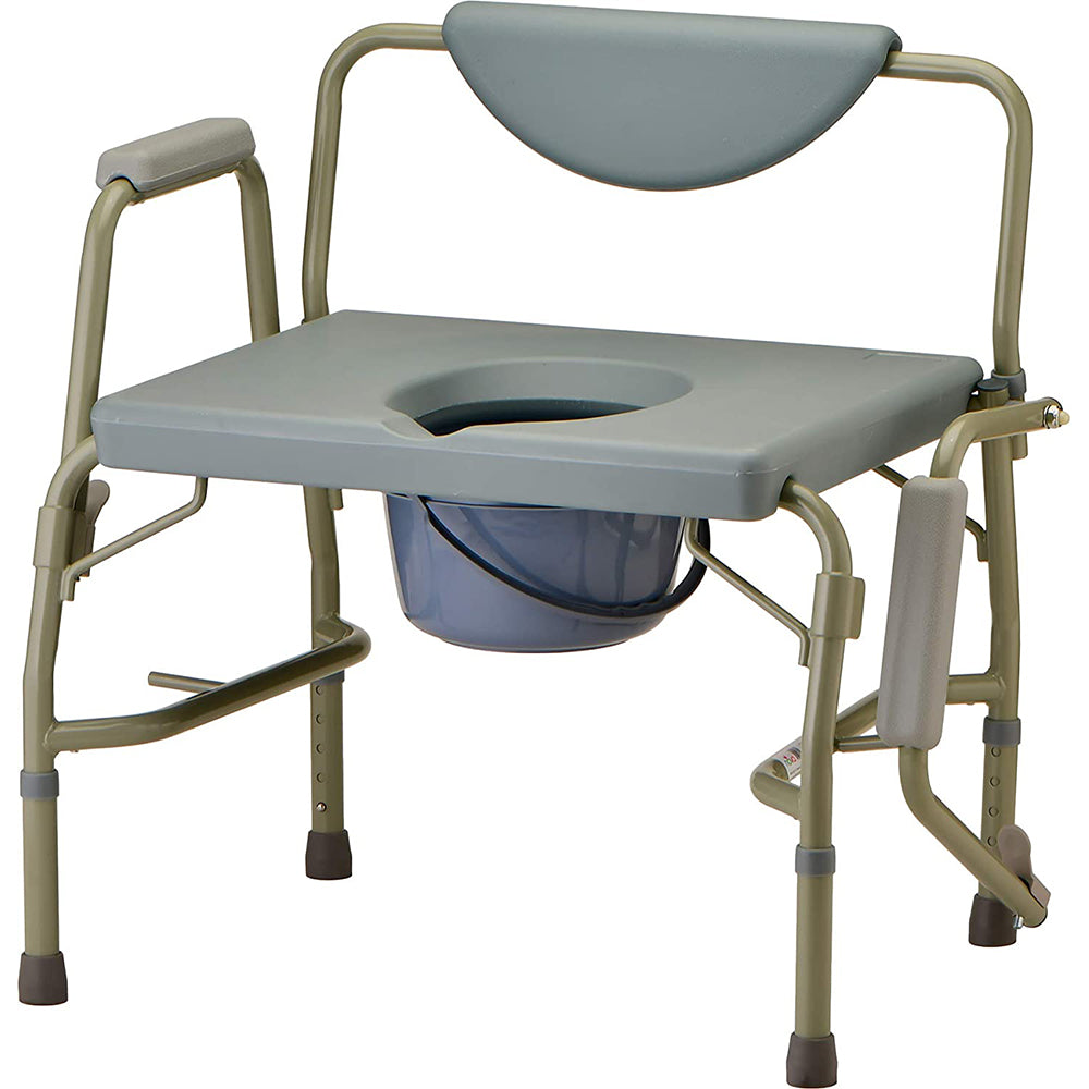 Heavy Duty Commode With Back & Extra Wide Seat