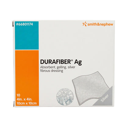 Durafiber Ag Silver Gelling Fiber Dressing 4x4 Inch – Sterile Non-Adhesive