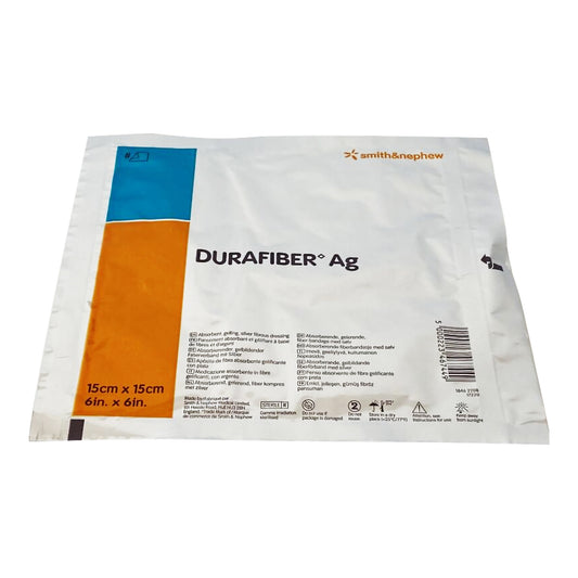 Durafiber Ag Silver Gelling Fiber Dressing 6x6 Inch – Sterile Non-Adhesive