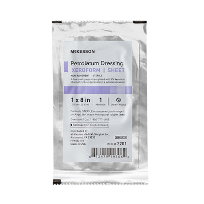 McKesson Xeroform Petrolatum Gauze Dressing 1 x 8 Inch Sterile