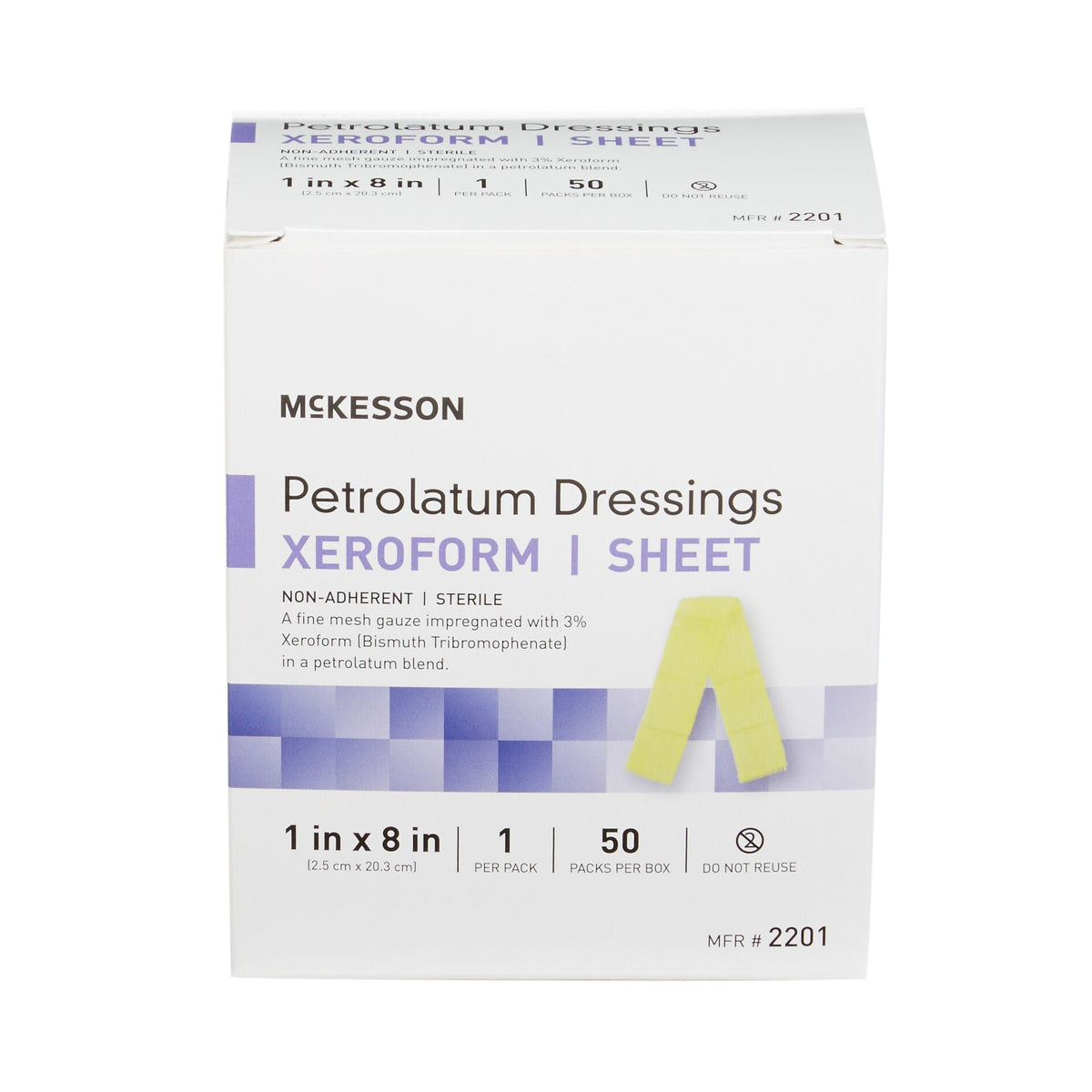 McKesson Xeroform Petrolatum Gauze Dressing 1 x 8 Inch Sterile