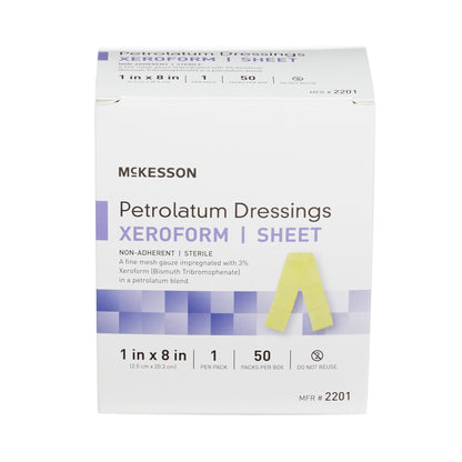 McKesson Xeroform Petrolatum Gauze Dressing 1 x 8 Inch Sterile