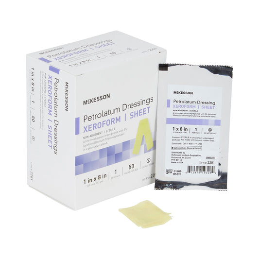 McKesson Xeroform Petrolatum Gauze Dressing 1 x 8 Inch Sterile