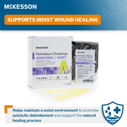 McKesson Xeroform Petrolatum Gauze Dressing 1 x 8 Inch Sterile