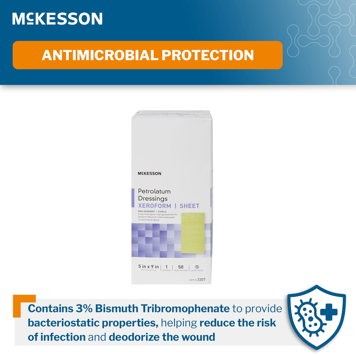 McKesson Xeroform Petrolatum Gauze Dressing 5 x 9 Inch Sterile