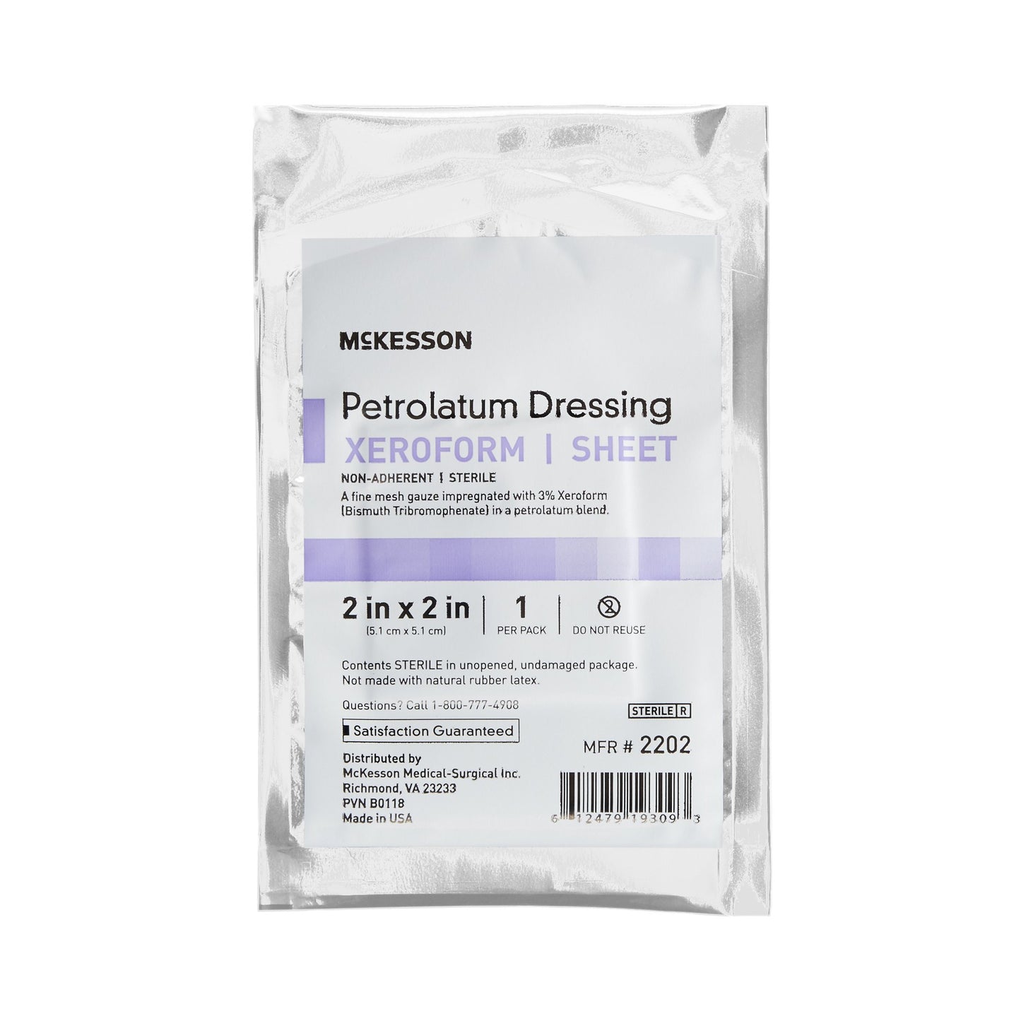 McKesson Xeroform Petrolatum Impregnated Dressing 2 x 2 Inch Sterile