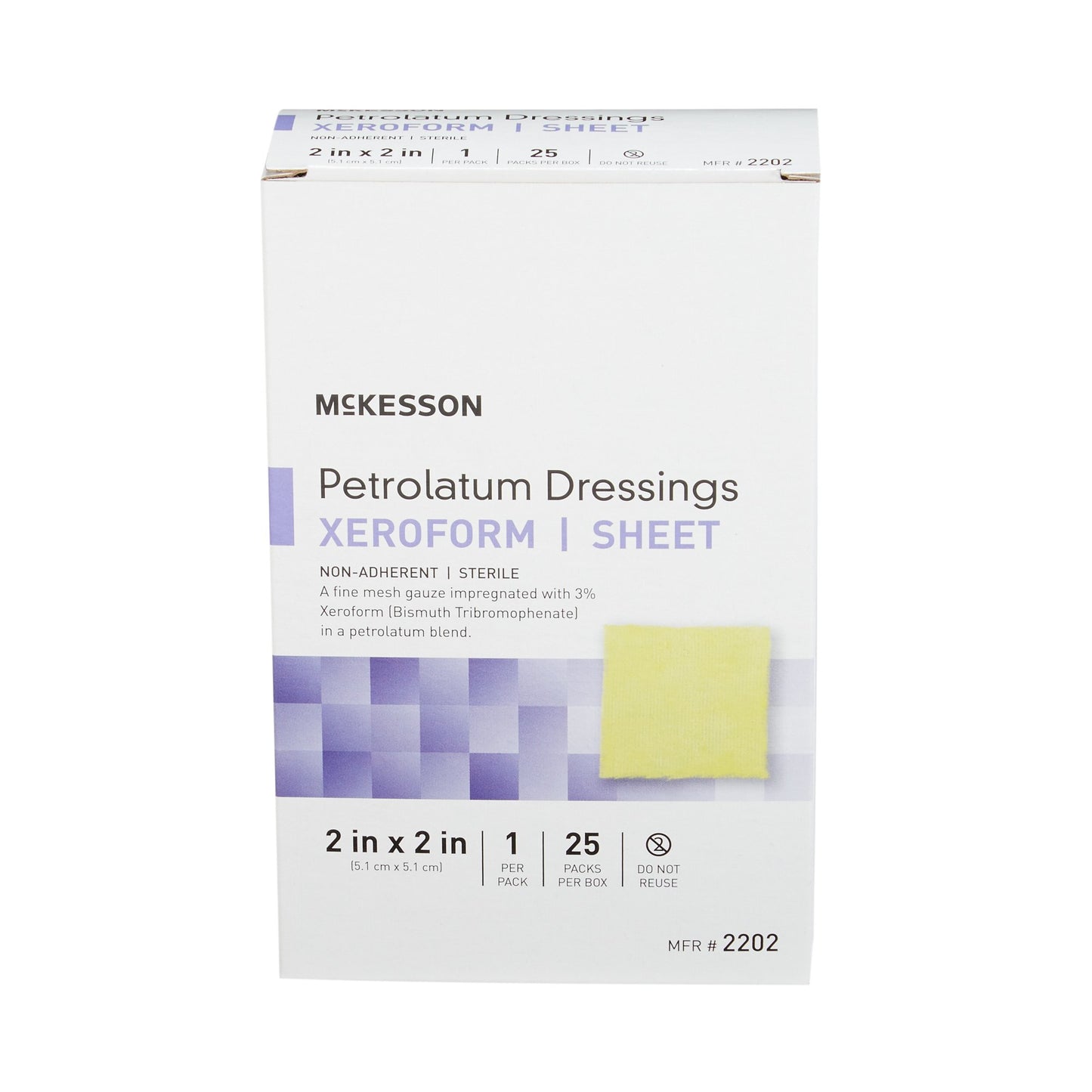 McKesson Xeroform Petrolatum Impregnated Dressing 2 x 2 Inch Sterile
