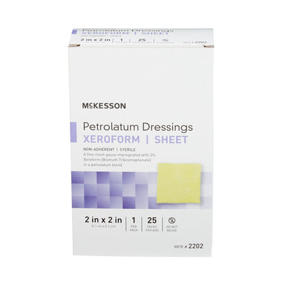McKesson Xeroform Petrolatum Impregnated Dressing 2 x 2 Inch Sterile