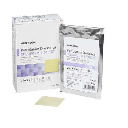 McKesson Xeroform Petrolatum Impregnated Dressing 2 x 2 Inch Sterile