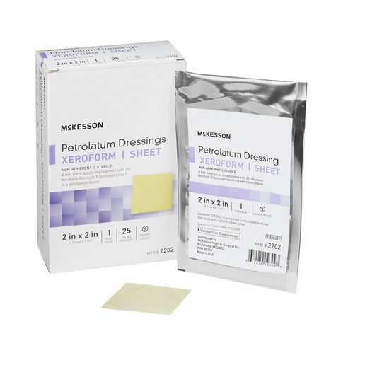 McKesson Xeroform Petrolatum Impregnated Dressing 2 x 2 Inch Sterile