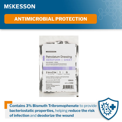 McKesson Xeroform Petrolatum Impregnated Dressing 2 x 2 Inch Sterile