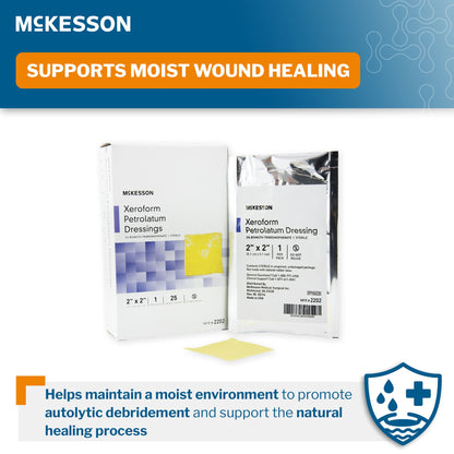 McKesson Xeroform Petrolatum Impregnated Dressing 2 x 2 Inch Sterile