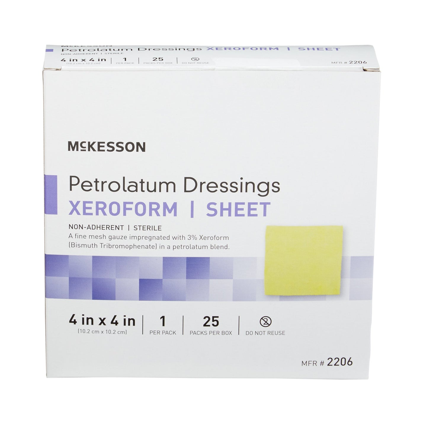 McKesson Xeroform Petrolatum Impregnated Dressing 4 x 4 Inch Sterile