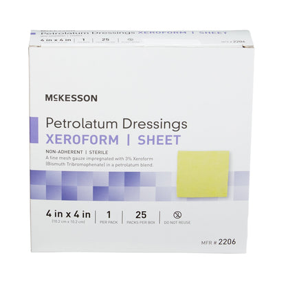 McKesson Xeroform Petrolatum Impregnated Dressing 4 x 4 Inch Sterile