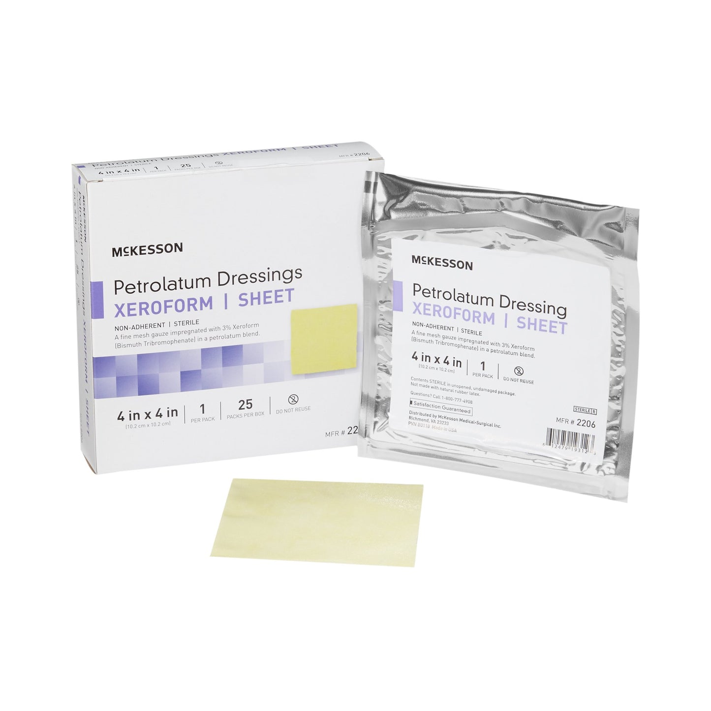 McKesson Xeroform Petrolatum Impregnated Dressing 4 x 4 Inch Sterile