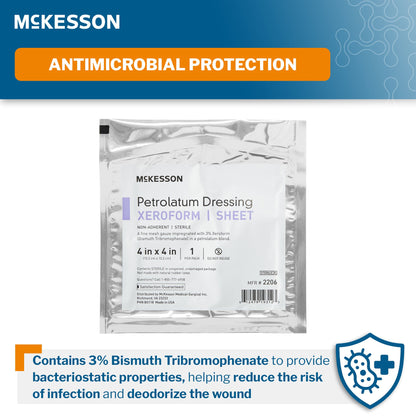 McKesson Xeroform Petrolatum Impregnated Dressing 4 x 4 Inch Sterile