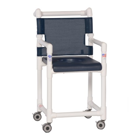 Shower Chair ipu Fixed Arms PVC Frame Mesh Backrest