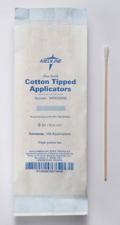 Swabstick Medline Cotton Tip Wood/Plastic Shaft 3/6 Inch Sterile/NonSterile