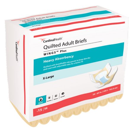 Unisex Adult Incontinence Brief Wings Medium Disposable Heavy Absorbency