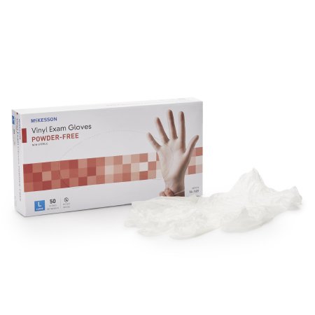 Exam Glove McKesson Confiderm NonSterile Vinyl Standard Cuff Length Smooth Clear Not Rated