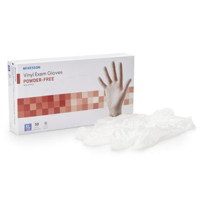 Exam Glove McKesson Confiderm NonSterile Vinyl Standard Cuff Length Smooth Clear Not Rated