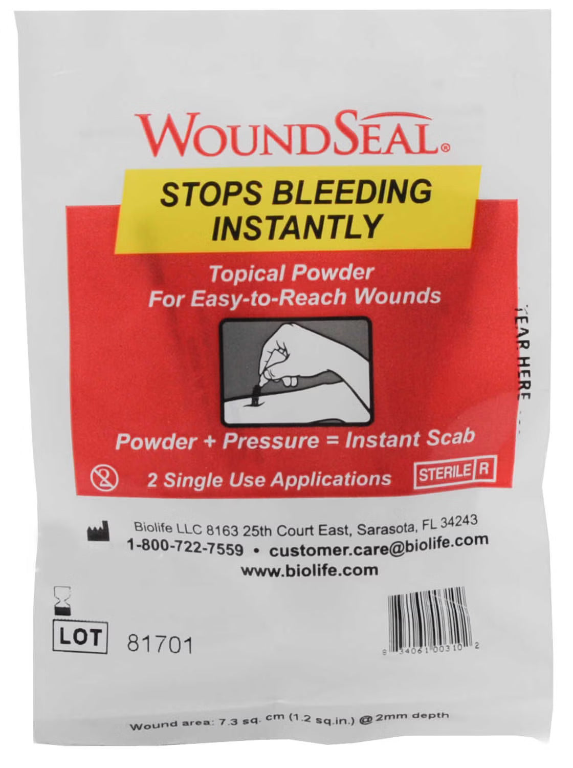 Wound Seal Hemostatic Agent Powder, Sterile, 2 per Pack