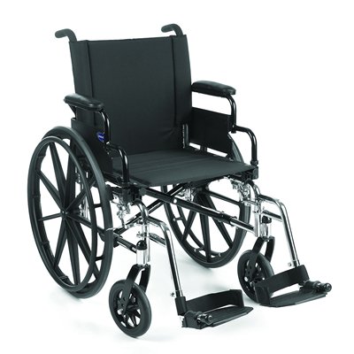 Lightweight Wheelchair 9000 XT High Strength Dual Axle Desk Length Arm Black Upholstery 16 Inch Seat Width Adult 250 lbs. Weight Capacity