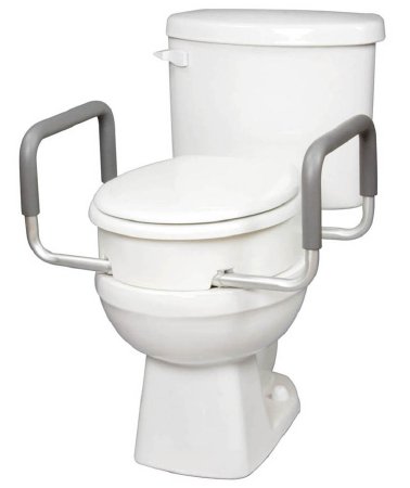 Raised Toilet Seat with Arms Carex 3-1/2 Inch Height White 250 lbs. Weight Capacity