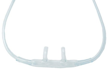 ETCO2 Nasal Sampling Cannula with O2 Delivery Cozy Adult Curved Prong / NonFlared Tip 7 Foot O2 Line