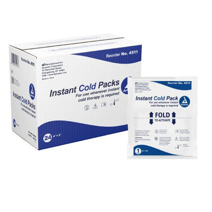 Instant Cold Pack Dynarex General Purpose 4 X 5 Inch Plastic / Calcium Ammonium Nitrate / Water Disposable