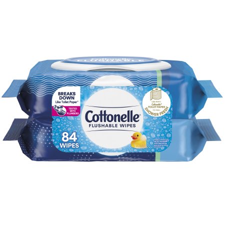 Flushable Personal Wipe Cottonelle FreshCare Soft Pack Refill Scented 84 Count