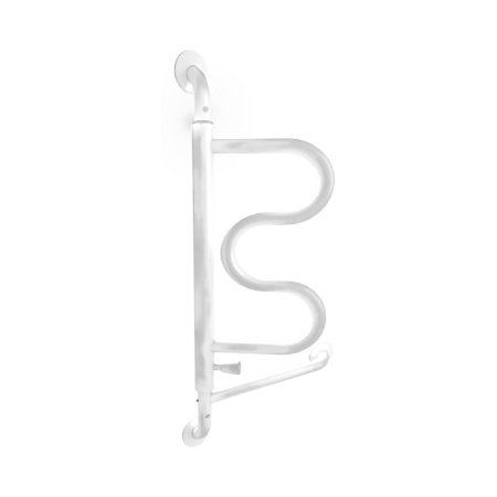 Curved Grab Bar White Zinc Plated Steel