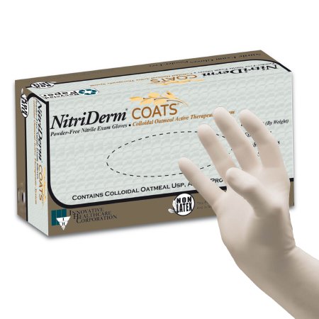 Exam Glove NitriDerm COATS NonSterile Nitrile Standard Cuff Length Fully Textured White Chemo Tested