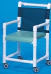 Shower Chair ipu Fixed Arms PVC Frame Mesh Backrest