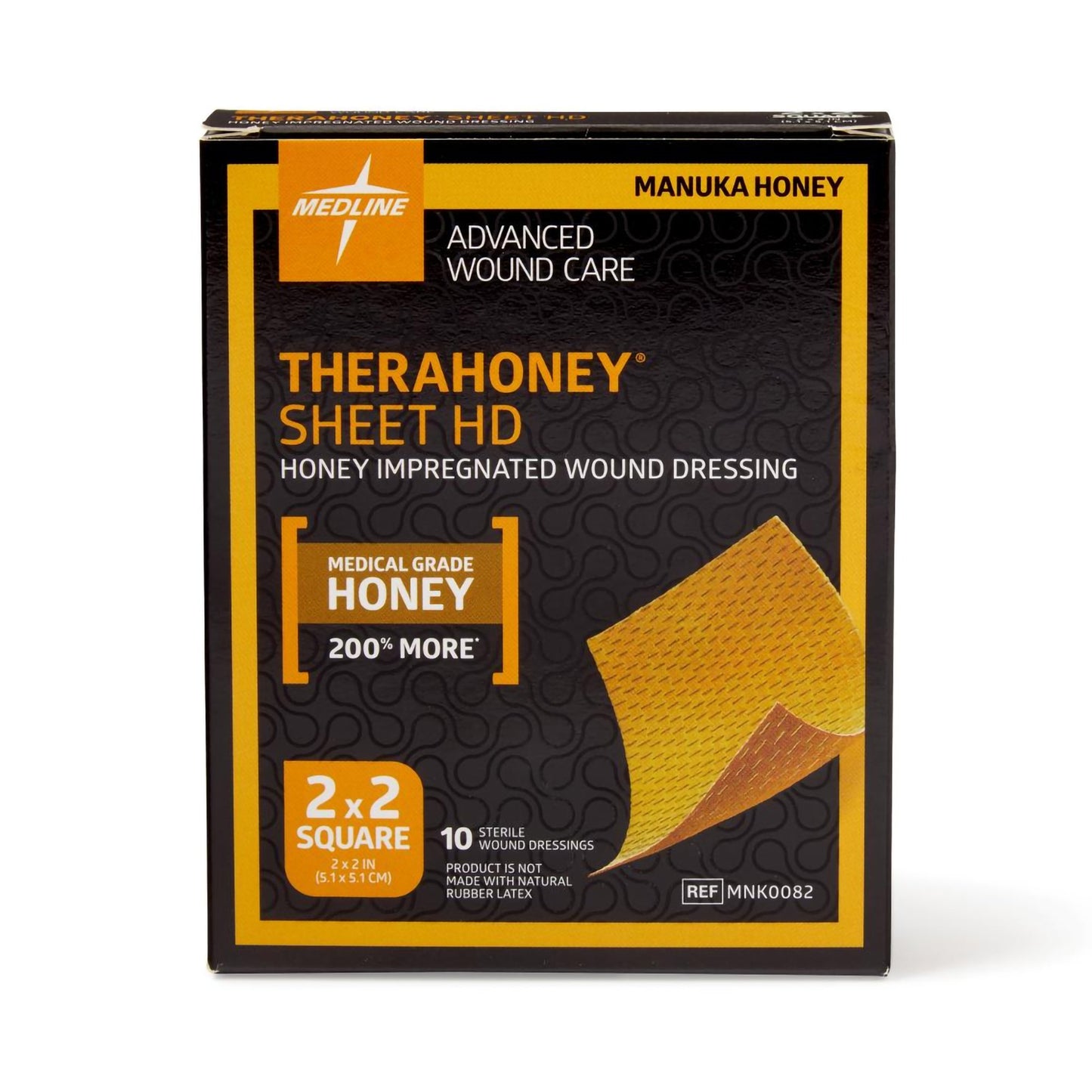 TheraHoney HD Manuka Honey Wound Dressing 2 x 2 Inch Square Sterile