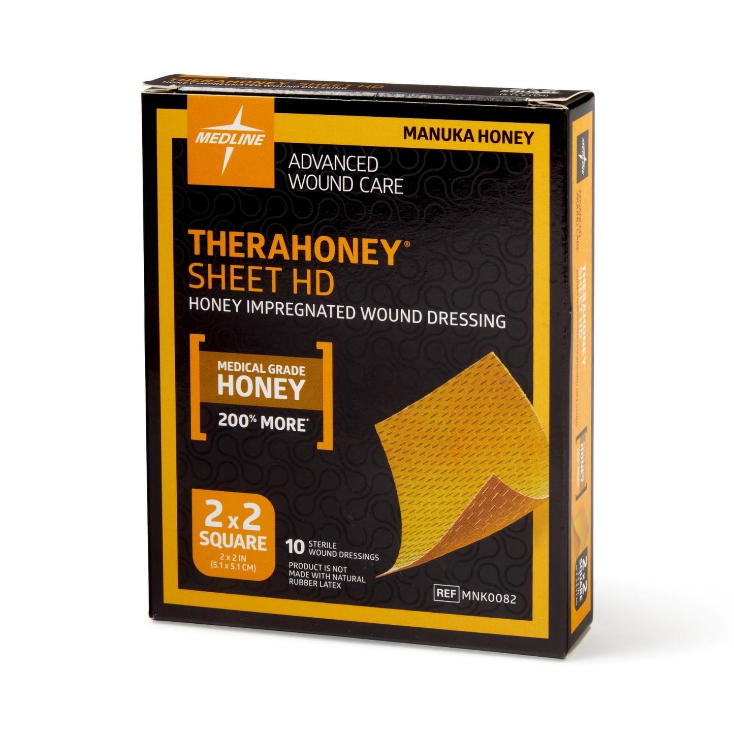 TheraHoney HD Manuka Honey Wound Dressing 2 x 2 Inch Square Sterile