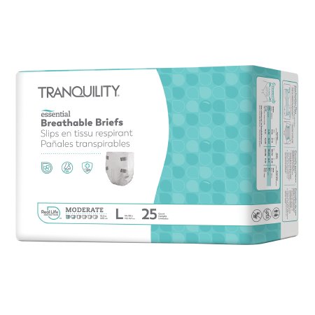 Unisex Adult Incontinence Brief Tranquility Essential Large Disposable Moderate Absorbency