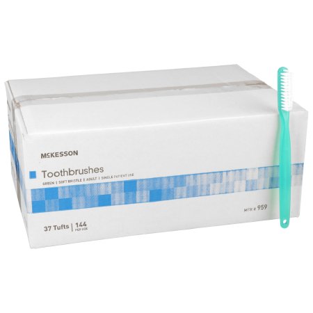 Toothbrush McKesson Green Adult Soft