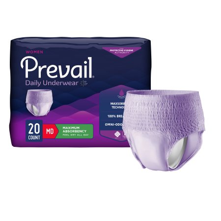 Female Adult Absorbent Underwear Prevail For Women Daily Underwear Pull On with Tear Away Seams X-Large Disposable Heavy Absorbency