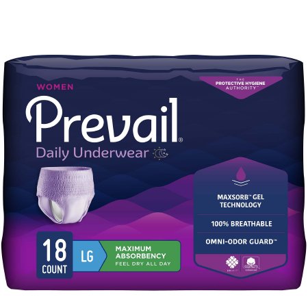 Female Adult Absorbent Underwear Prevail For Women Daily Underwear Pull On with Tear Away Seams X-Large Disposable Heavy Absorbency