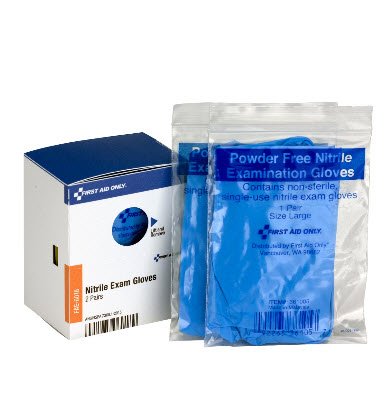 Exam Glove First Aid Only SmartCompliance Refill One Size Fits Most NonSterile Nitrile Standard Cuff Length Smooth Blue Not Rated