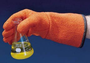 Autoclave Glove Clavies One Size Fits Most Terry Cloth Orange 13 Inch Gauntlet Cuff NonSterile