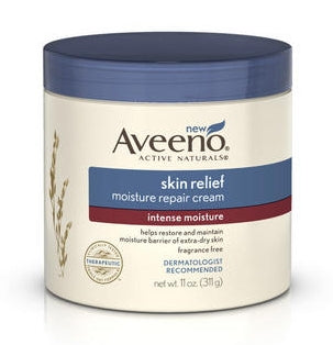 Hand and Body Moisturizer Aveeno Skin Relief 11 oz. Jar Unscented Cream