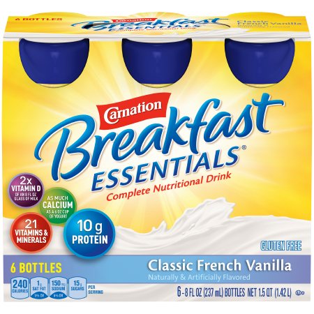 Oral Supplement Carnation Breakfast Essentials French Vanilla Flavor Liquid 8 oz. Bottle