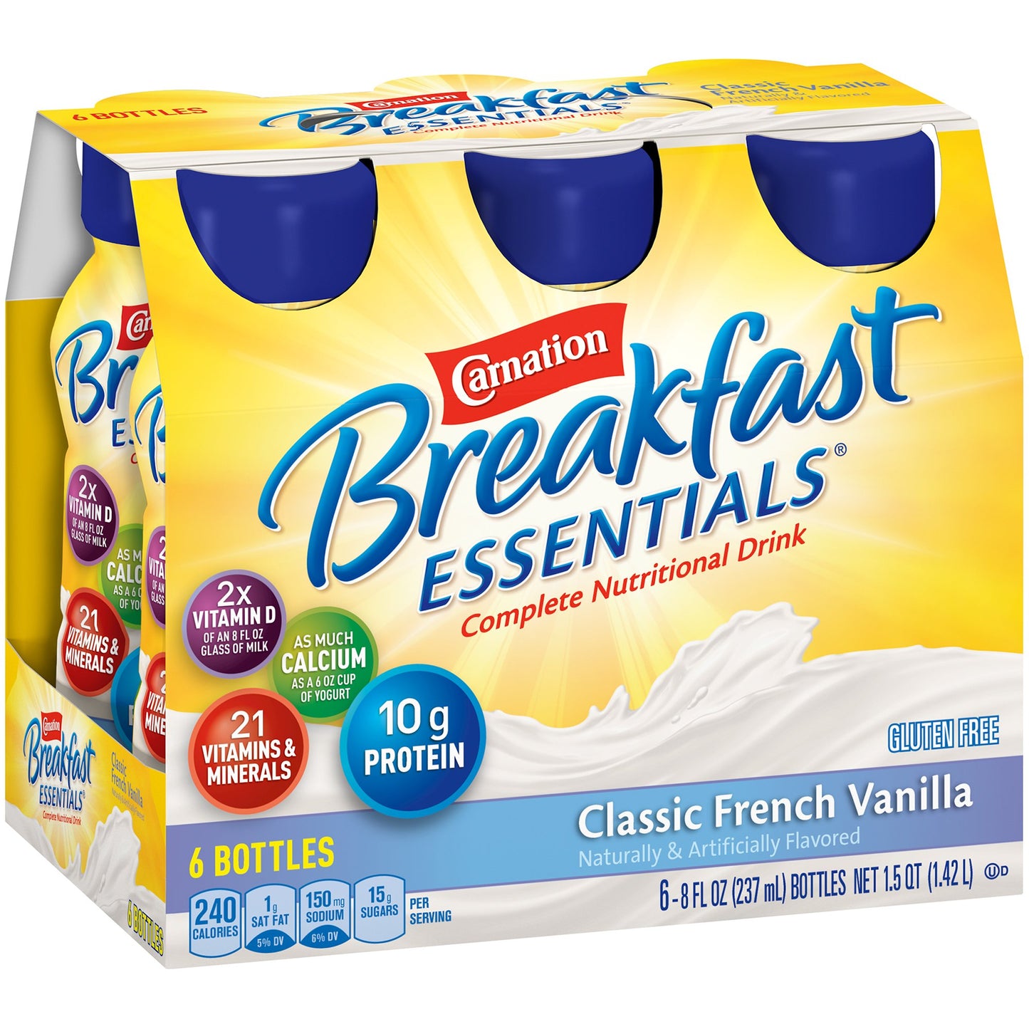Carnation Breakfast Essentials Oral Nutritional Supplement French Vanilla 8 oz Bottle