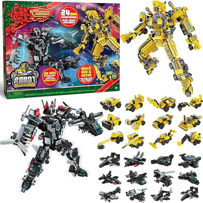 Robot Construction Vehicles Building Blocks Advent Calendar – 24 Days Christmas Countdown for Kids